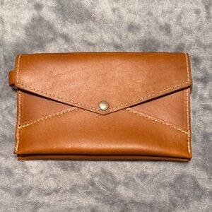 Portland Leather Goods Brown Leather Envelope Clutch/Crossbody